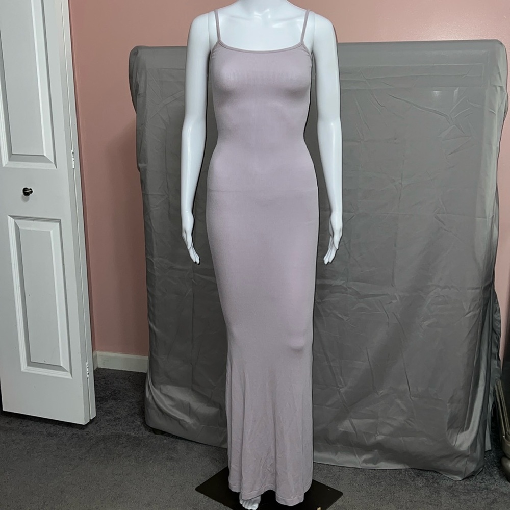 Skims Soft Lounge Long Slip Dress - size XS - shade Oyster Purple